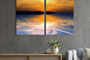 Картина на холсте для интерьера KIL Art диптих Красивый морской закат 111x81 см (448-2)
