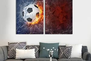 Картина на холсте для интерьера KIL Art диптих Красивый футбольный мяч 111x81 см (480-2)