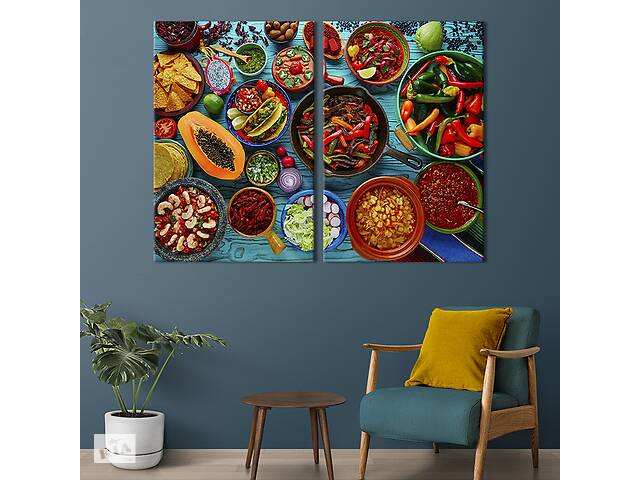 Картина на холсте для интерьера KIL Art диптих Мексиканские блюда 165x122 см (295-2)