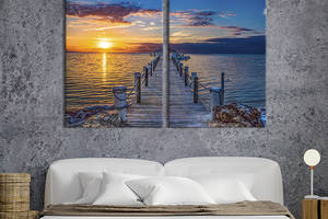 Картина на холсте для интерьера KIL Art диптих Морской пирс в Флориде 165x122 см (446-2)