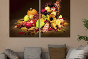 Картина на холсте для интерьера KIL Art диптих Осенний натюрморт 165x122 см (273-2)