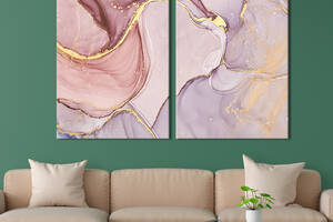 Картина на холсте для интерьера KIL Art диптих Роскошный розовый мрамор 111x81 см (45-2)