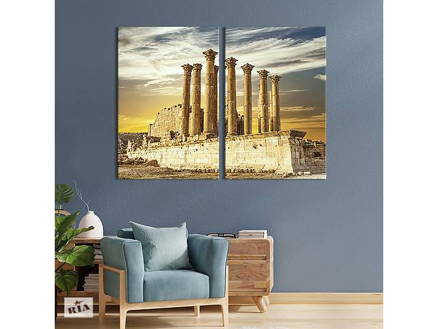 Картина на холсте для интерьера KIL Art диптих Руины храма Артемиды 71x51 см (378-2)