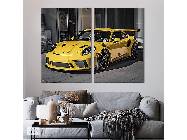 Картина на холсте для интерьера KIL Art диптих Статусный автомобиль Porsche 71x51 см (112-2)