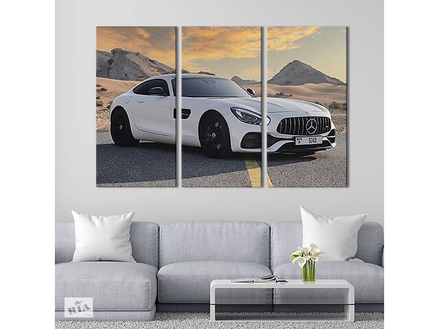 Картина на холсте для интерьера KIL Art диптих Стильный Mercedes-Benz 111x81 см (126-2)