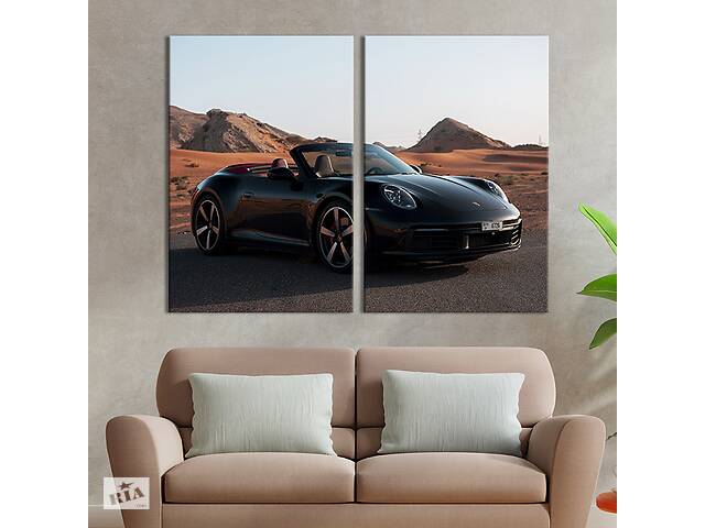 Картина на холсте для интерьера KIL Art диптих Стильный Porsche carrera 165x122 см (127-2)