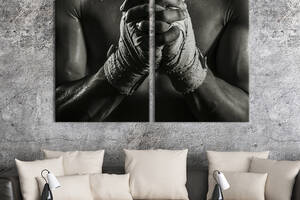 Картина на холсте для интерьера KIL Art диптих Сильные руки спортсмена 71x51 см (489-2)