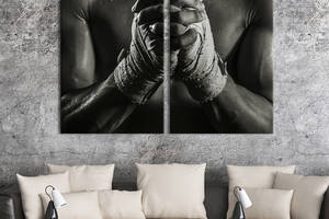 Картина на холсте для интерьера KIL Art диптих Сильные руки спортсмена 165x122 см (489-2)