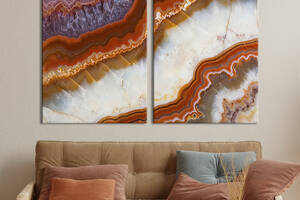 Картина на холсте для интерьера KIL Art диптих Узор на мраморе 111x81 см (13-2)
