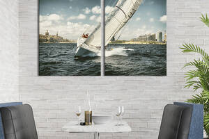 Картина на холсте для интерьера KIL Art диптих Яхт-спорт 111x81 см (483-2)