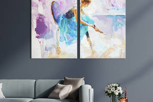 Картина на холсте для интерьера KIL Art диптих Изящная балерина 165x122 см (505-2)