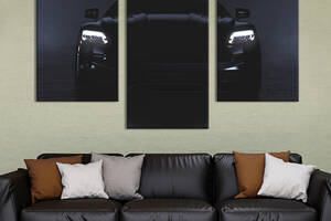 Картина на холсте для интерьера KIL Art Элитный чёрный суперкар 66x40 см (114-32)