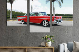 Картина на холсте для интерьера KIL Art Красивый ретро-автомобиль 66x40 см (90-32)