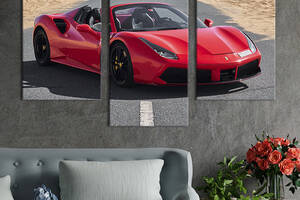 Картина на холсте для интерьера KIL Art Модный красный Ferrari 96x60 см (123-32)