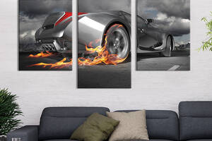 Картина на холсте для интерьера KIL Art Огненная машина 66x40 см (93-32)