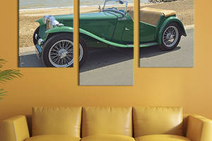 Картина на холсте для интерьера KIL Art Спортивный автомобиль MG T-type 96x60 см (99-32)