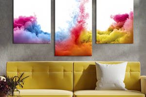 Картина на холсте для интерьера KIL Art Яркий цветной дым 96x60 см (12-32)