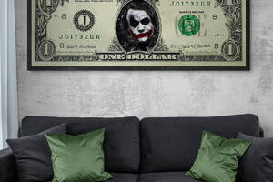 Картина на холсте Джокер на долларе HolstPrint RK0056 размер 40 x 120 см