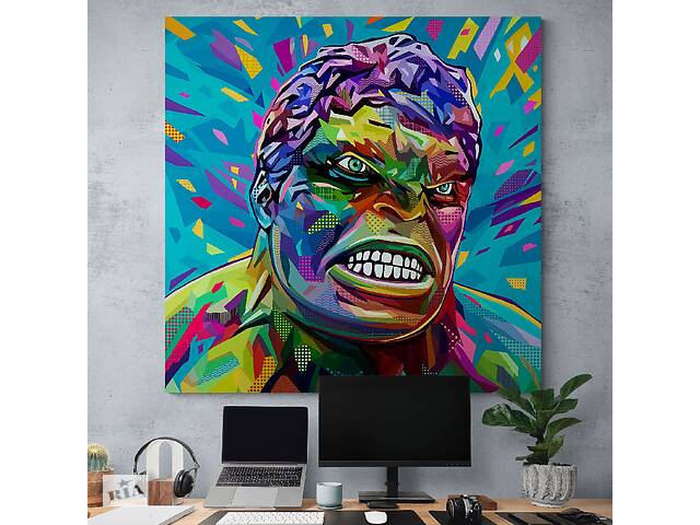 Картина на холсте Hulk Халк HolstPrint RK1351 размер 70 x 70 см