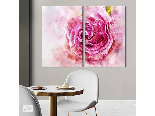 Картина на холсте KIL Art Абстрактная розовая роза 111x81 см (982-2)