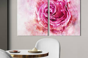 Картина на холсте KIL Art Абстрактная розовая роза 165x122 см (982-2)