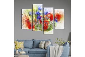Картина на холсте KIL Art Абстрактные полевые цветы 89x56 см (851-42)