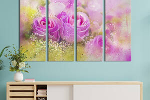 Картина на холсте KIL Art Абстрактные розовые розы 149x93 см (866-41)