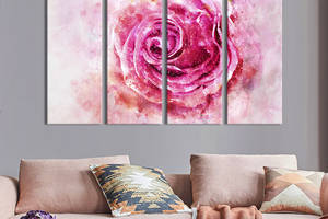 Картина на холсте KIL Art Абстрактный бутон розовой розы 149x93 см (982-41)