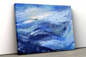 Картина на полотні KIL Art Абстракція відтінків синього 81x54 см (183)