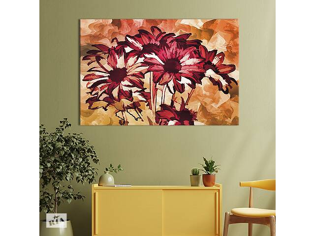Картина на холсте KIL Art Акриловые цветы на холсте 75x50 см (768-1)