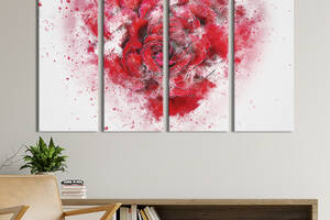 Картина на холсте KIL Art Акварельные красные розы 89x53 см (821-41)