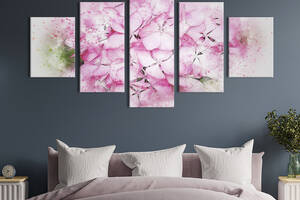 Картина на холсте KIL Art Акварельные розовые цветы 112x54 см (822-52)