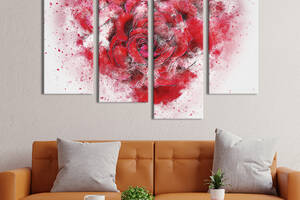 Картина на холсте KIL Art Акварельные розы на белом фоне 129x90 см (821-42)
