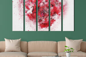 Картина на холсте KIL Art Акварельные розы в форме сердца 132x80 см (821-51)