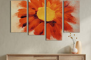 Картина на холсте KIL Art Акварельный цветок на холсте 129x90 см (826-42)
