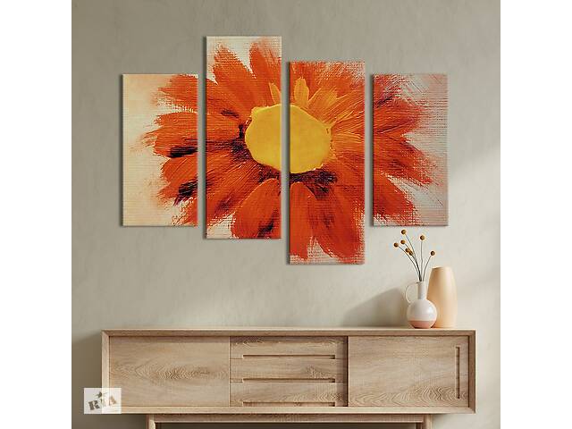 Картина на холсте KIL Art Акварельный цветок на холсте 129x90 см (826-42)