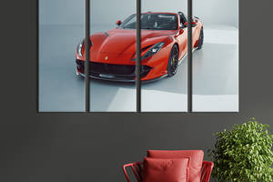Картина на холсте KIL Art Алый суперкар Ferrari 812 GTS 89x53 см (1374-41)