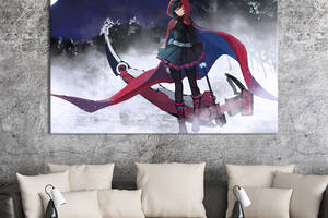 Картина на холсте KIL Art Аниме-девушка с большой косой 75x50 см (1506-1)
