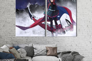 Картина на холсте KIL Art Аниме-девушка в плаще 111x81 см (1506-2)