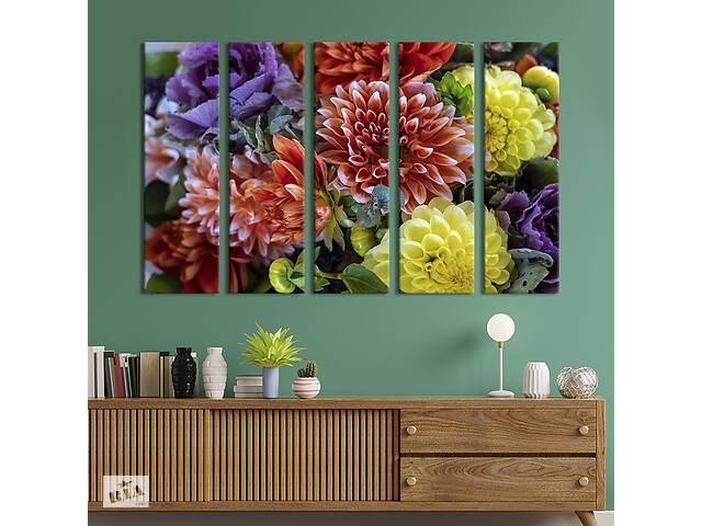 Картина на холсте KIL Art Ароматные осенние цветы 132x80 см (949-51)