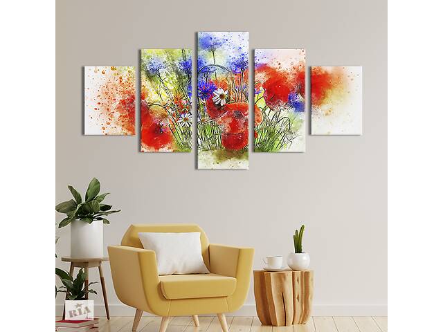 Картина на холсте KIL Art Ароматные полевые цветы 187x94 см (851-52)