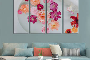 Картина на холсте KIL Art Ароматные цветы на воде 89x53 см (933-41)
