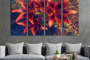 Картина на холсте KIL Art Ароматные цветы садовой лилии 209x133 см (973-41)