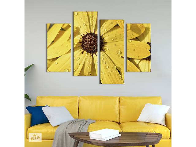 Картина на холсте KIL Art Ароматные жёлтые ромашки 129x90 см (836-42)