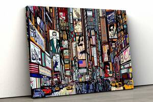 Картина на холсте KIL Art Арт улицы в Нью-Йорке 81x54 см (298)