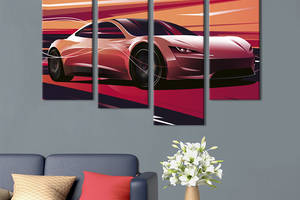 Картина на холсте KIL Art Авто будущего Tesla Roadster 129x90 см (1404-42)