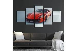 Картина на холсте KIL Art Авто Ferrari 812 GTS в красном цвете 162x80 см (1374-52)