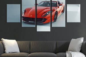 Картина на холсте KIL Art Авто Ferrari 812 GTS в красном цвете 112x54 см (1374-52)