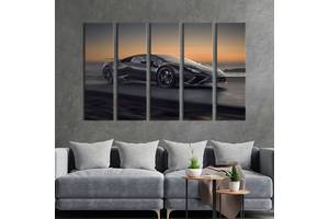 Картина на холсте KIL Art Авто Lamborghini Huracan в вечерних сумерках 132x80 см (1371-51)