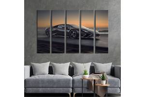 Картина на холсте KIL Art Авто Lamborghini Huracan в вечерних сумерках 87x50 см (1371-51)